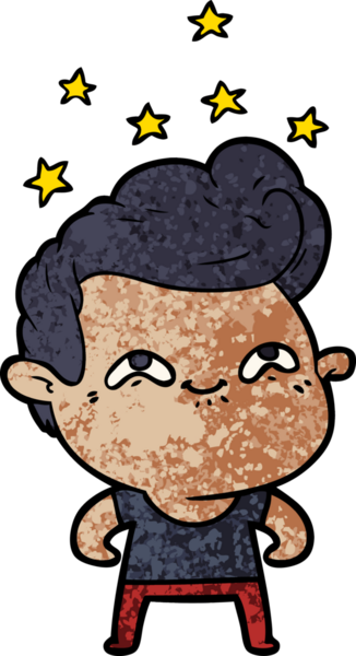 Bir insan tarafından çizilmiş heyecanlı bir çizgi film.