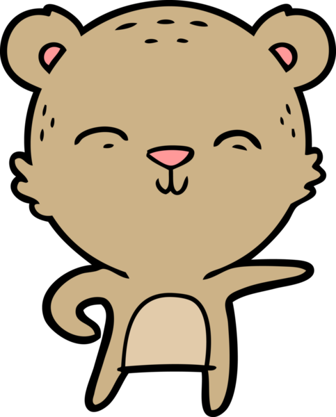 Bir insan tarafından çizilmiş mutlu çizgi film ayısı.