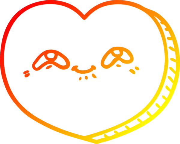 Bir insan tarafından çizilmiş bir aşk kalbinin sıcak çizgi çizimi.