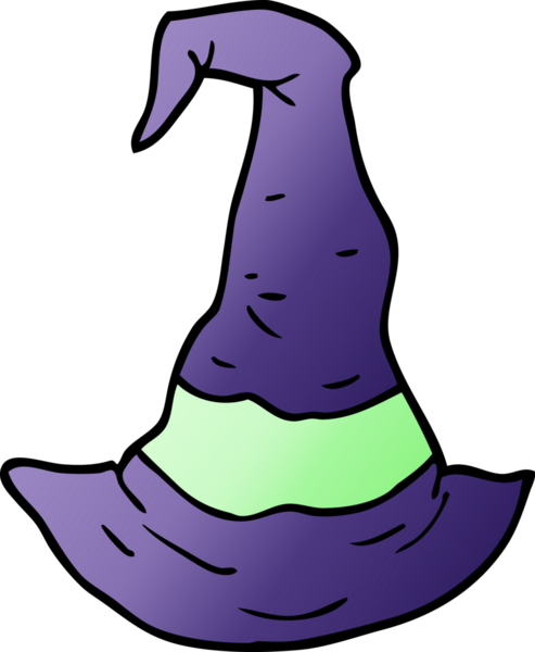 Bir insan tarafından çizilmiş karalama cadı şapkası.