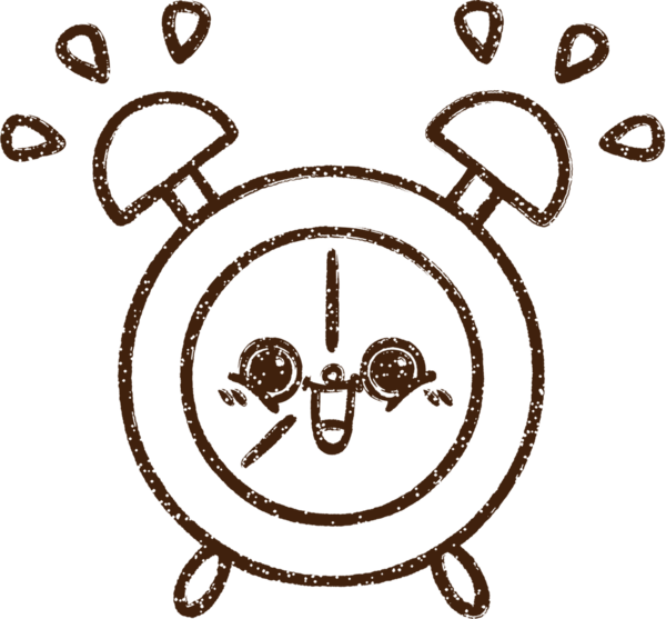 Bir insan tarafından çizilmiş Alarm Saati Kömürü Çizimi