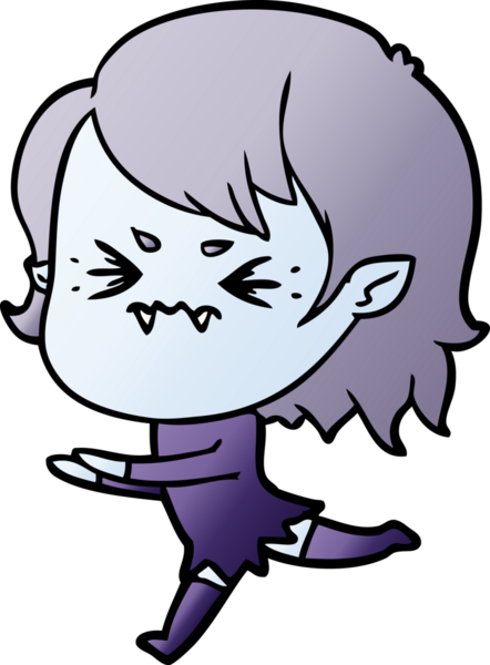 Bir insan tarafından çizilmiş kızgın vampir kız.