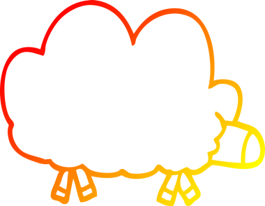 Bir insan tarafından çizilmiş bir koyunun sıcak çizgi çizimi