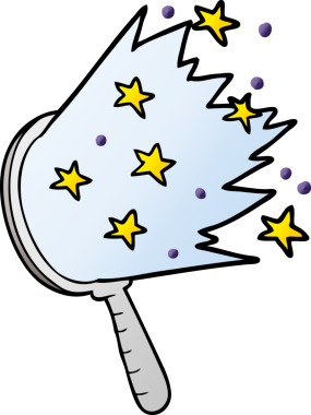 bir insan tarafından çizilmiş sihirli bir ayna.