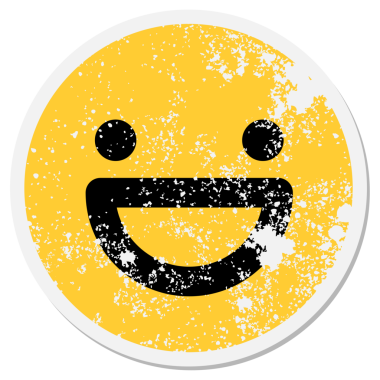 Bir insan tarafından çizilmiş basit bir mutlu yüz çemberi