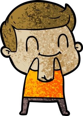 Bir insan tarafından çizilmiş çizgi film dostu bir adam.