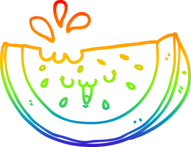 Bir insan tarafından çizilmiş karpuz karpuzunun çizimi.