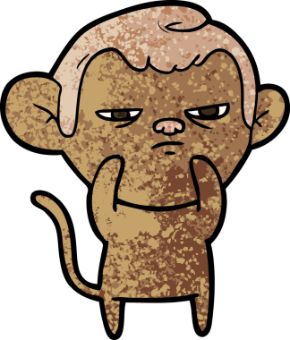 Bir insan tarafından çizilmiş çizgi maymun.