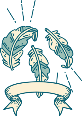 Bir insan tarafından çizilmiş dövme tüylü parşömen.