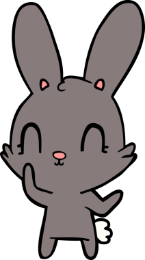 Bir insan tarafından çizilmiş şirin çizgi film tavşanı.