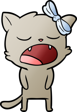 Bir insan tarafından miyavlanan kedi çizgi filmi.