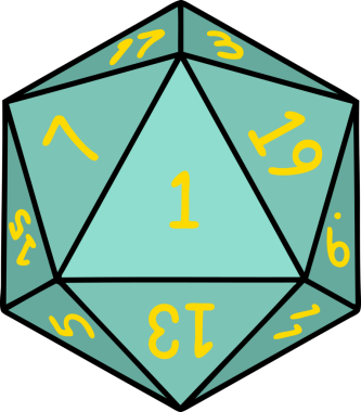 Retro Dövme Biçimi Doğal 1D20 zar bir insan tarafından çizildi