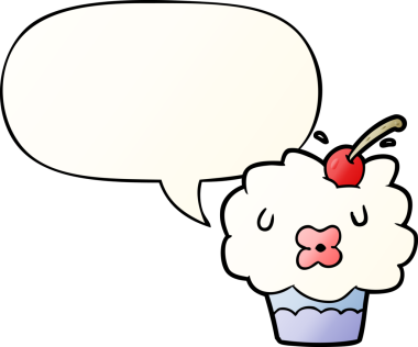 Bir insan tarafından çizilmiş konuşma baloncuklu komik çizgi film keki.