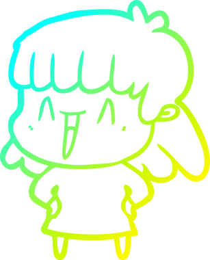 Bir insan tarafından çizilmiş bir karikatür kadın çizimi.