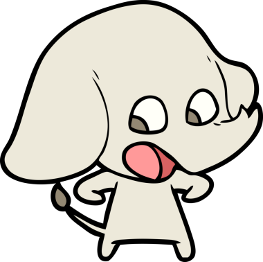 Bir insan tarafından çizilmiş şirin bir fil.