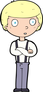 Bir insan tarafından çizilmiş kolları olan çizgi film çocuğu.