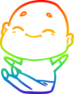 gökkuşağı gradyan çizimi mutlu bir çizgi kel adamın çizimi bir insan tarafından çizildi