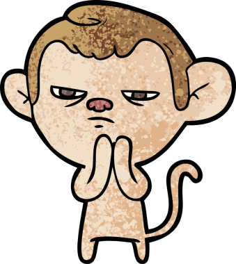 Bir insan tarafından çizilmiş çizgi maymun.