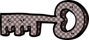 bir insan tarafından çizilmiş karikatür metal anahtarı.