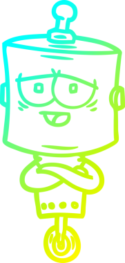 Bir insan tarafından çizilmiş soğuk gradyan robot çizimi