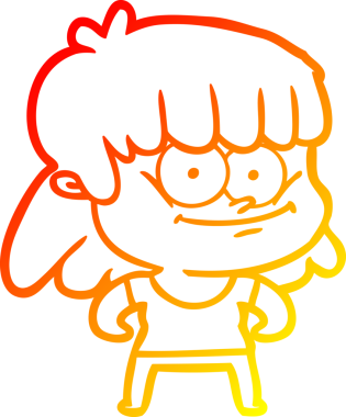 Bir insan tarafından çizilmiş gülümseyen bir karikatür çizimi