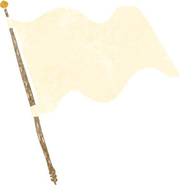 bir insan tarafından çizilmiş beyaz bir bayrak.