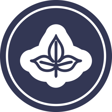 Bir insan tarafından çizilmiş doğal yaprak dairesel simgesi