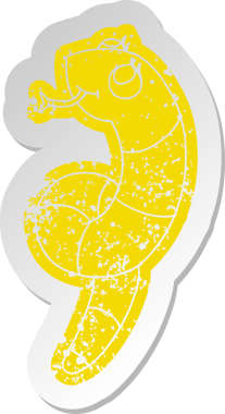 Bir insan tarafından çizilmiş sevimli bir yılanın eski çizgi film etiketi kawaii