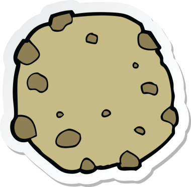 Bir insan tarafından çizilmiş çizgi film kurabiyesinin çıkartması.