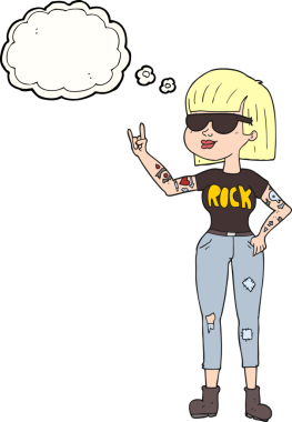 Bir insan tarafından çizilmiş serbest çizim baloncuklu taş kadın.