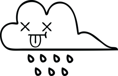 Bir insan tarafından çizilmiş yağmur bulutunun çizgi çizimi