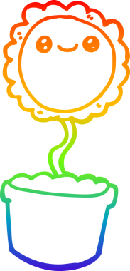 gökkuşağı gradyan çizimi bir insan tarafından çizilmiş bir karikatür çiçeği