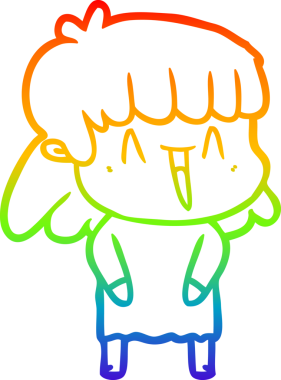 gökkuşağı gradyan çizimi bir insan tarafından çizilmiş bir karikatür kadın