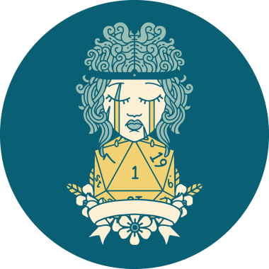 Retro Dövme Tarzı Ağlayan Barbar İnsan Bir insan tarafından çizilmiş doğal bir ruloyla