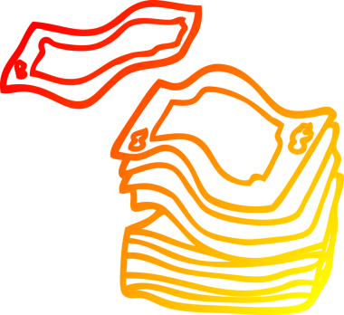 Bir insan tarafından çizilen karikatür parasının sıcak gradyan çizimi