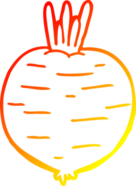 Bir insan tarafından çizilmiş bir sebzenin sıcak çizgi çizimi