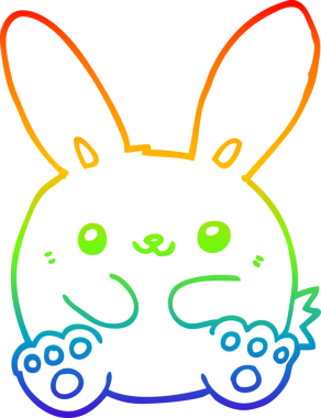 gökkuşağı gradyan çizgi çizimi bir insan tarafından çizilmiş bir çizgi tavşan