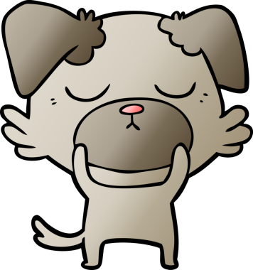 Bir insan tarafından çizilmiş şirin bir çizgi film köpeği.