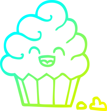 Soğuk gradyan çizgisi bir insan tarafından çizilmiş bir kek.