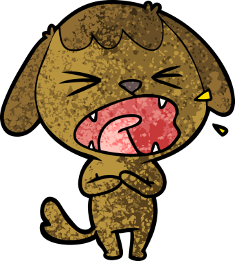 Bir insan tarafından çizilmiş şirin bir çizgi film köpeği.