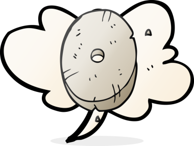 Bir insan tarafından çizilmiş sıfır numaralı serbest konuşma balonu karikatürü.