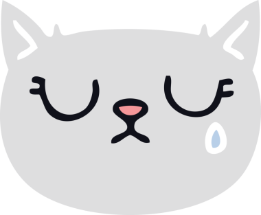 Bir insan tarafından çizilmiş ağlayan bir kedi.