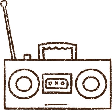Bir insan tarafından çizilmiş Boom Box Kömür Çizimi