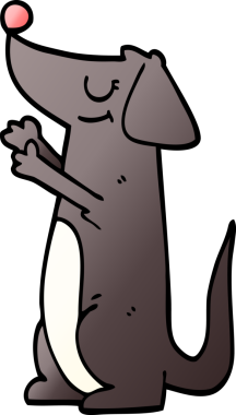 Bir insan tarafından çizilmiş iyi huylu bir köpek.