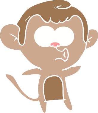 Bir insan tarafından çizilmiş düz renkli çizgi film.