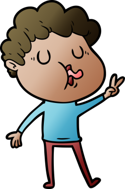 Bir insan tarafından çizilmiş çizgi film şarkıcısı.