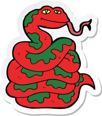 Bir insan tarafından çizilmiş çizgi film yılanının çıkartması.