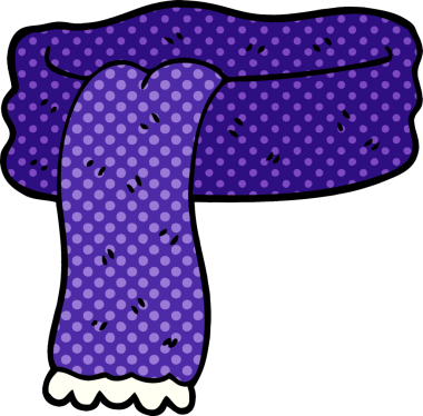 Bir insan tarafından çizilmiş karalama kış eşarbı.