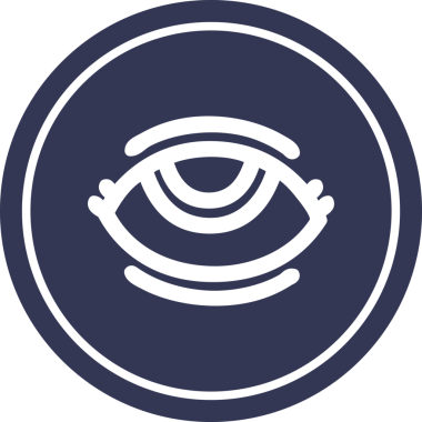 Bir insan tarafından çizilmiş göz sembolü dairesel simge