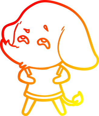 Bir insan tarafından çizilmiş bir filin sıcak çizgi çizimi